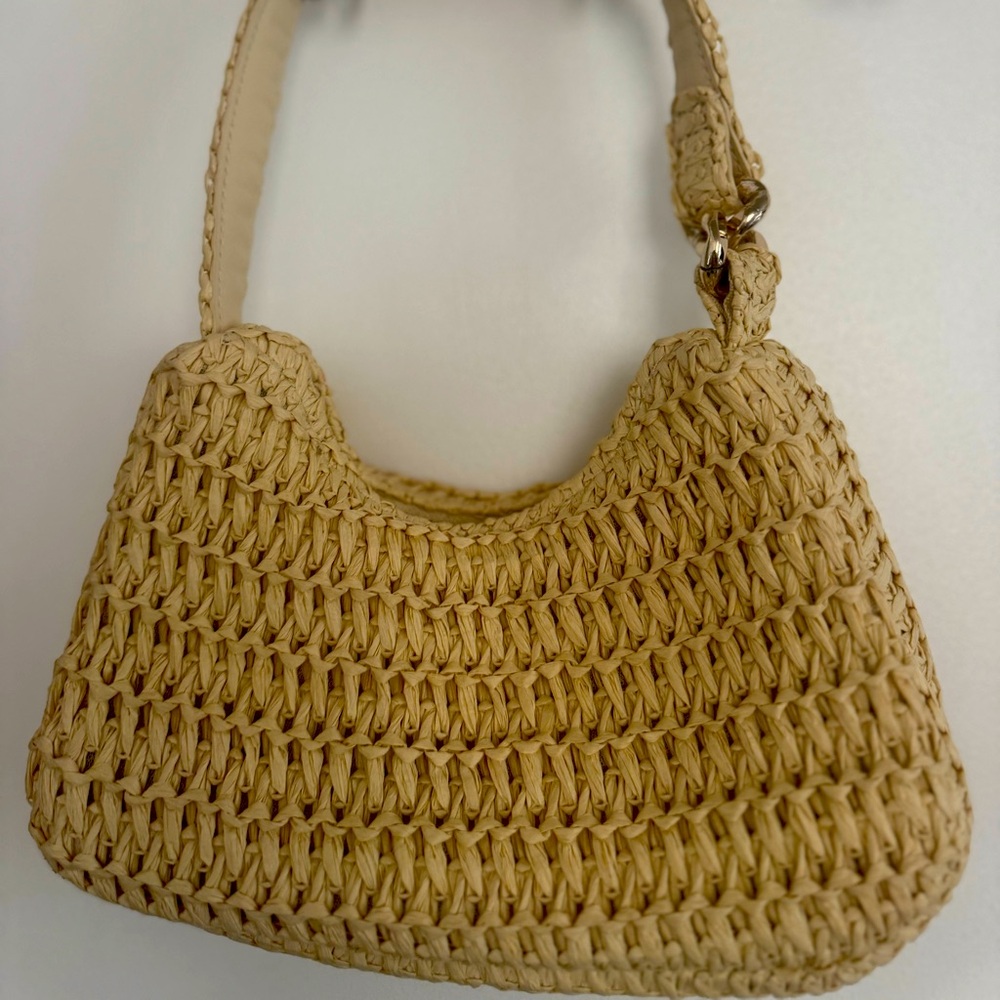 H&M Tan Shoulder Bag with Woven Texture